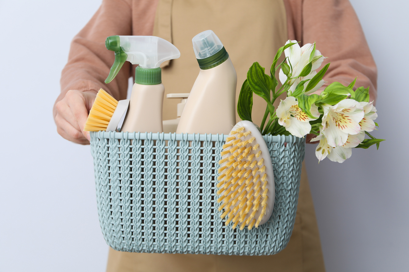 Concept of spring cleaning and house cleaning